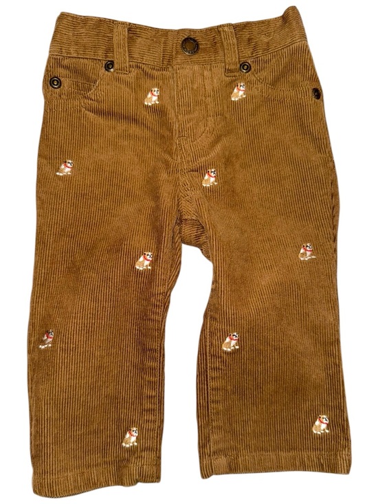 Janie and Jack Other - Janie and Jack Corduroy Pants 6-12 Months Brown Dog Embroidered Baby Pants Fall